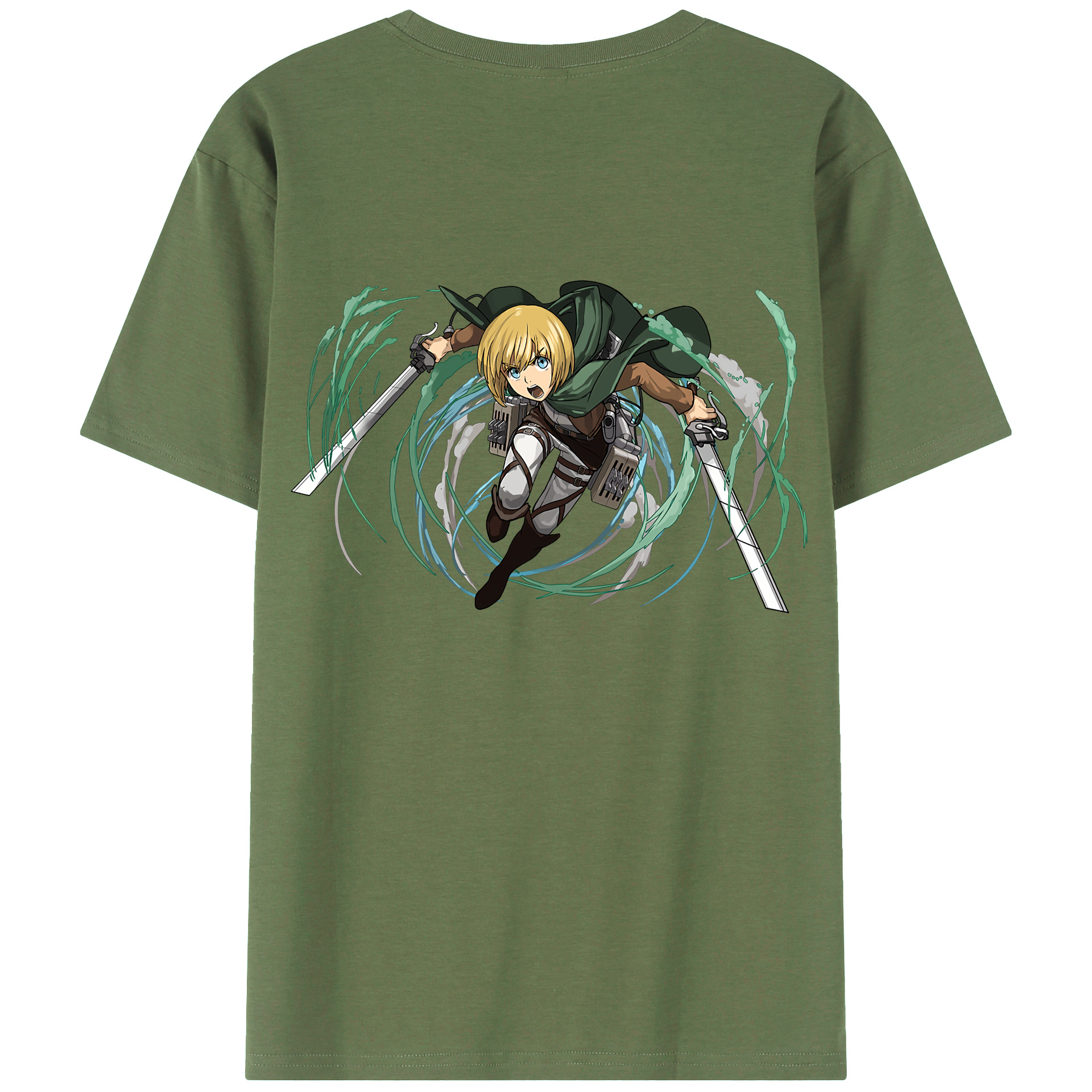 （画像用） 進撃の巨人 アルミン·アルレルト Attack on Titan Armin Arlert 綿100％ メンズ半袖Tシャツ（バックプリント） 通気性